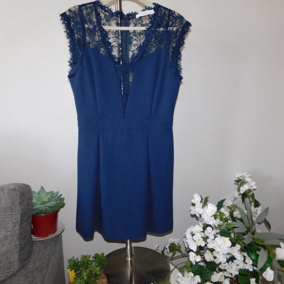 BCBG Dresses & Skirts - Formal Navy Dress - Lace Accents - BCBG